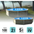 Piscine bois Octogonale Ronde BOHOL 460x94cm Liner Bleu