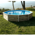 Piscine bois Octogonale Ronde BOHOL 460x94cm Liner Bleu