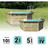 Piscine bois Hexagonale CEBU 350x111cm Liner Bleu