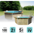 Piscine bois Octogonale LEYTE Ø460x111cm Liner Bleu