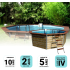 Piscine bois Octogonale CLEOFAS Ø460x129cm Liner bleu