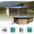 Piscine bois Octogonale Allongée SABTANG 510x320x129cm Liner bleu