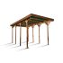 Carport couvert Camping Car en Bois 404x802cm couverture Polycarbonate