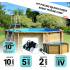Piscine bois Hexagonale 395x117cm Liner bleu +Robot de Piscine 