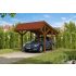 Carport en Bois Noyer Harz avec bardeaux rouges 560x321cm