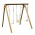 Portique en bois ULYSSE :  1 balançoire, 1 siège bébé et 1 disque L240xl207xH224cm