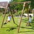 Portique en bois ULYSSE :  1 balançoire, 1 siège bébé et 1 disque L240xl207xH224cm