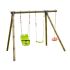 Portique en bois TIAGO : 1 siège bébé, 1 balançoire et 1 disque L242xl166xH195