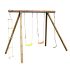 Portique en bois ERNEST:  2 balançoires, 1 échelle et 1 corde L276xl189xH222cm