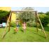 Portique en bois GABIN:  2 balançoires, 1 échelle et 1 vis-à-vis L318xl189xH222cm