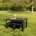 Ensemble Table et bancs SAMOA en Résine recyclée Anthracite