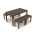 Ensemble Table et bancs SAMOA en Résine recyclée Anthracite