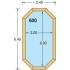 Piscine bois MAEVA Octogonale Allongée Avec escalier 649x349x150cm 