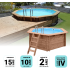 Piscine bois MAEVA Octogonale Ronde 533x150cm 
