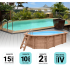Piscine bois MAEVA avec Escalier droit 753x434x150cm