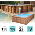 Piscine bois MAEVA MINI Carrée avec Echelle 349x349x150cm