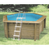Piscine Bois Ronde UBBINK Sunwater All in ONE 410 - H120cm - Liner bleu 50/100ème