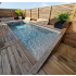 Piscine Bois PRESTIGE Rectangulaire SPARK avec Escalier 420x320x131 cm Liner Relief 3D
