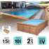 Piscine Bois Luxe Rectangulaire avec Escalier d'angle 620x420x130cm