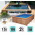 Piscine Bois Luxe Rectangulaire avec Escalier 620x420x130cm Pierre de Bali