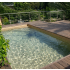 Piscine Bois PRESTIGE Rectangulaire SPARK avec Escalier d'angle 620x420x130cm Liner Relief 3D