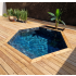 Piscine Bois Diamant Ronde avec Escalier ⌀360x131cm Pierre de Bali