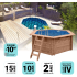 Piscine Bois Diamant Ronde ⌀360x131cm Pierre de Bali