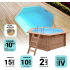 Piscine Bois Diamant Ronde avec Plage Immergée + Escalier ⌀360x131cm