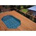 Piscine Bois Super Lucci Octogonale Allongée avec Escalier 807x457x131cm Pierre de Bali