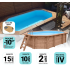 Piscine Bois Lucci Octogonale allongée avec Escalier 415x265x131cm