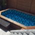Piscine Bois Lucci Octogonale Allongée 415x265x131cm Pierre de Bali