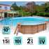 Piscine Bois Lucci Octogonale allongée 415x265x131cm