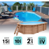 Piscine Bois Lola Octogonale Allongée 541x336x131cm