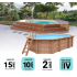 Piscine Bois d'Argent Octogonale Allongée 612x407x131cm