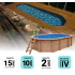 Piscine Bois Super Lucci Octogonale Allongée 807x457x131cm Pierre de Bali