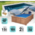 Piscine Bois Luxe Rectangulaire avec Escalier 420x320x145cm Pierre de Bali