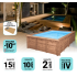 Piscine Bois Luxe Rectangulaire avec Plage Immergée + Escalier d'Angle 420x320x145 cm