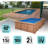 Piscine Bois Luxe Rectangulaire 470x270x145cm Pierre de Bali