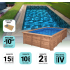 Piscine Bois Luxe Rectangulaire avec Escalier 470x270x145cm Pierre de Bali