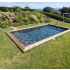 Piscine Bois Lenny Rectangulaire avec Plage Immergée 720x400x145cm Pierre de Bali