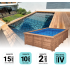 Piscine Bois Diana Rectangulaire 820x420x145cm Pierre de Bali