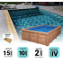 Piscine Bois Diana Rectangulaire avec Escalier 820x420x145cm Pierre de Bali