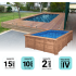 Piscine Bois Supreme Rectangulaire 1220x520x145cm Pierre de Bali