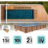 Piscine Bois Supreme Rectangulaire avec Plage Immergée + Escalier 1220x520x145cm Pierre de Bali