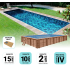 Piscine Bois Supreme Rectangulaire avec Escalier 1220x520x145cm Pierre de Bali