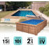 Piscine Bois Anna Carrée 520x520x145cm Pierre de Bali