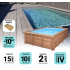 Piscine Bois Bianca Rectangulaire Luxe avec Escalier d'Angle 520x220x145cm