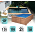 Piscine Bois Bianca Rectangulaire Luxe avec Escalier 520x220x145cm Pierre de Bali