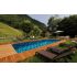 Piscine Bois Supreme Rectangulaire avec Escalier d'Angle 1220x520x145cm Pierre de Bali