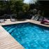 Piscine Bois California Rectangulaire Luxe avec Escalier d'Angle 520x220x131cm Pierre de Bali 